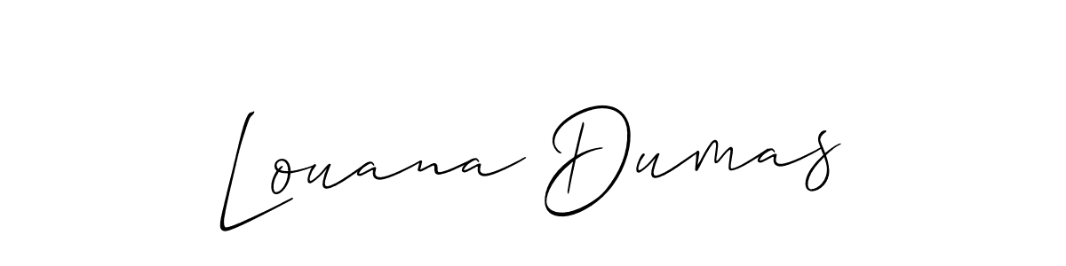 Create a beautiful signature design for name Louana Dumas. With this signature (Allison_Script) fonts, you can make a handwritten signature for free. Louana Dumas signature style 2 images and pictures png