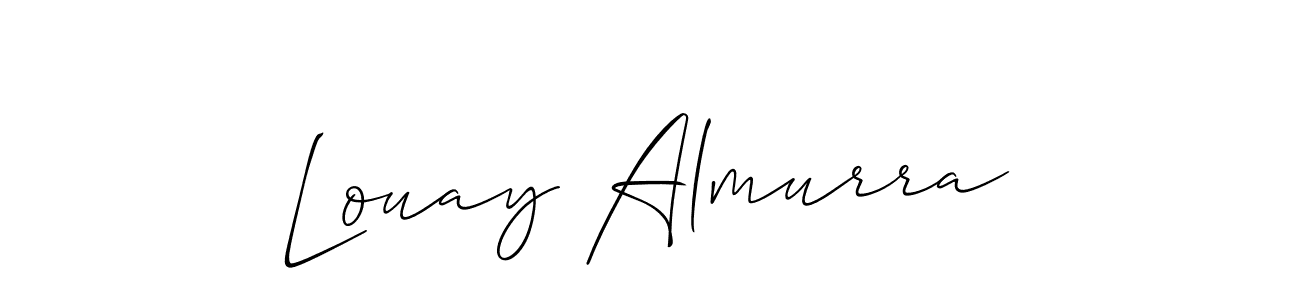 Create a beautiful signature design for name Louay Almurra. With this signature (Allison_Script) fonts, you can make a handwritten signature for free. Louay Almurra signature style 2 images and pictures png