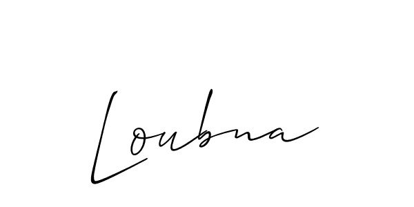 Similarly Allison_Script is the best handwritten signature design. Signature creator online .You can use it as an online autograph creator for name Loubna. Loubna signature style 2 images and pictures png
