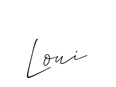 Loui stylish signature style. Best Handwritten Sign (Allison_Script) for my name. Handwritten Signature Collection Ideas for my name Loui. Loui signature style 2 images and pictures png