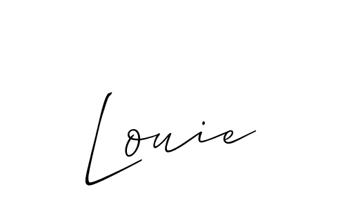 Make a beautiful signature design for name Louie. With this signature (Allison_Script) style, you can create a handwritten signature for free. Louie signature style 2 images and pictures png