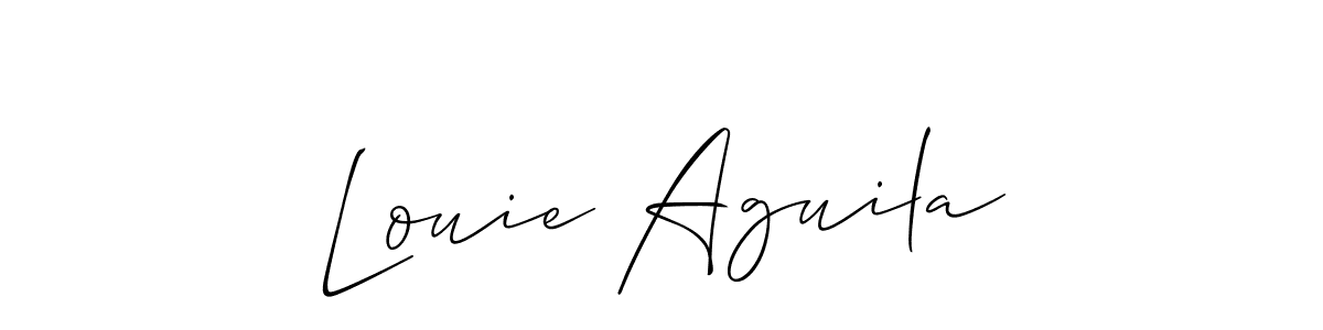 Create a beautiful signature design for name Louie Aguila. With this signature (Allison_Script) fonts, you can make a handwritten signature for free. Louie Aguila signature style 2 images and pictures png