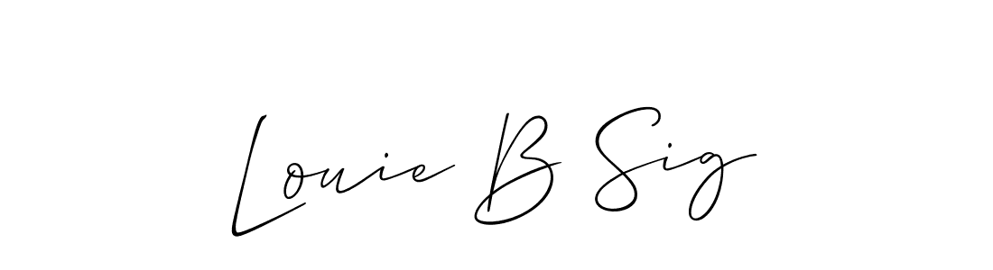 Also You can easily find your signature by using the search form. We will create Louie B Sig name handwritten signature images for you free of cost using Allison_Script sign style. Louie B Sig signature style 2 images and pictures png