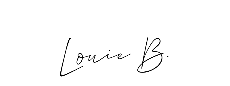 Also You can easily find your signature by using the search form. We will create Louie B. name handwritten signature images for you free of cost using Allison_Script sign style. Louie B. signature style 2 images and pictures png