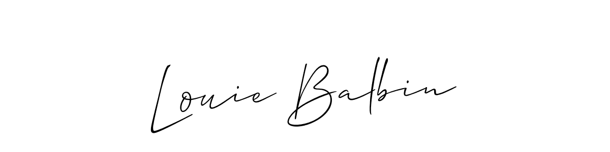 It looks lik you need a new signature style for name Louie Balbin. Design unique handwritten (Allison_Script) signature with our free signature maker in just a few clicks. Louie Balbin signature style 2 images and pictures png