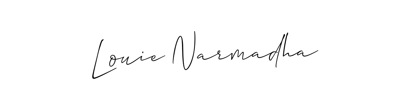 Design your own signature with our free online signature maker. With this signature software, you can create a handwritten (Allison_Script) signature for name Louie Narmadha. Louie Narmadha signature style 2 images and pictures png