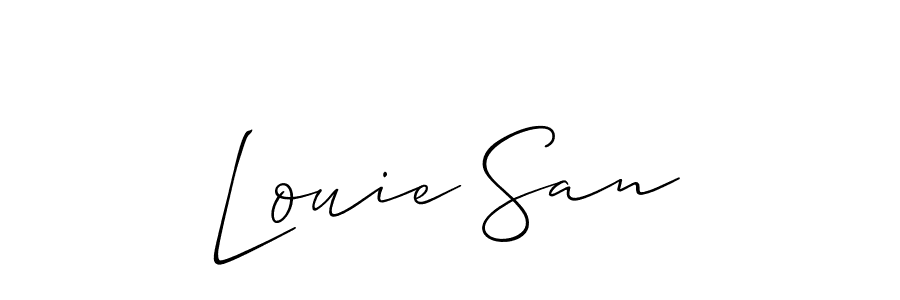 Similarly Allison_Script is the best handwritten signature design. Signature creator online .You can use it as an online autograph creator for name Louie San. Louie San signature style 2 images and pictures png