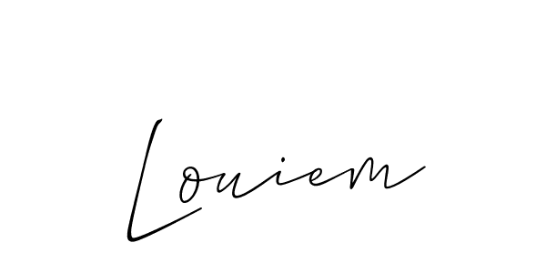Use a signature maker to create a handwritten signature online. With this signature software, you can design (Allison_Script) your own signature for name Louiem. Louiem signature style 2 images and pictures png