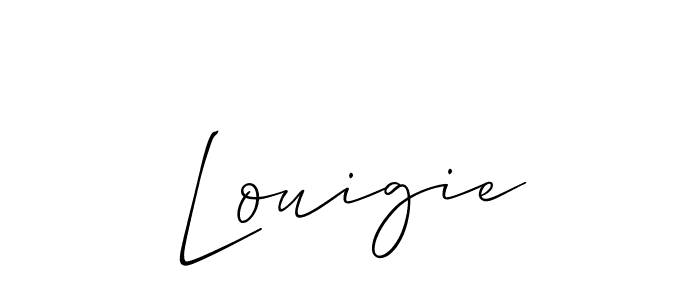 Design your own signature with our free online signature maker. With this signature software, you can create a handwritten (Allison_Script) signature for name Louigie. Louigie signature style 2 images and pictures png