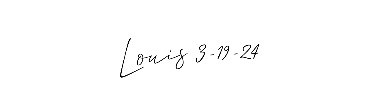 Also You can easily find your signature by using the search form. We will create Louis 3-19-24 name handwritten signature images for you free of cost using Allison_Script sign style. Louis 3-19-24 signature style 2 images and pictures png