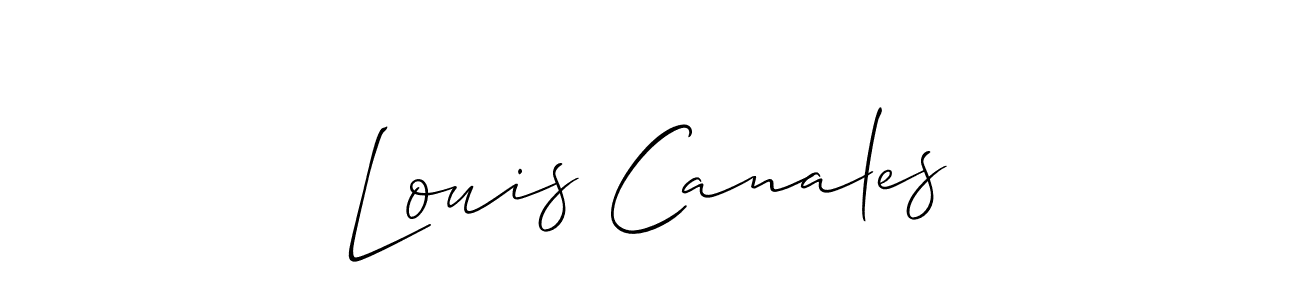 Use a signature maker to create a handwritten signature online. With this signature software, you can design (Allison_Script) your own signature for name Louis Canales. Louis Canales signature style 2 images and pictures png