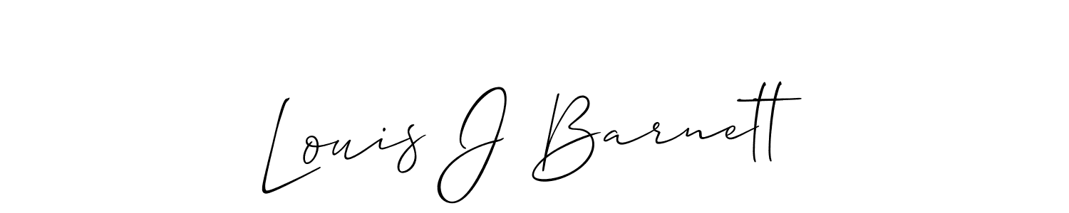 You should practise on your own different ways (Allison_Script) to write your name (Louis J Barnett) in signature. don't let someone else do it for you. Louis J Barnett signature style 2 images and pictures png