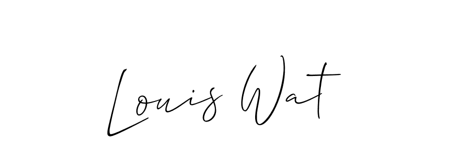 The best way (Allison_Script) to make a short signature is to pick only two or three words in your name. The name Louis Wat include a total of six letters. For converting this name. Louis Wat signature style 2 images and pictures png