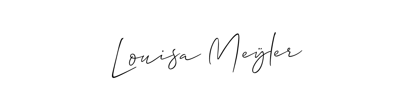 Make a short Louisa Meÿler signature style. Manage your documents anywhere anytime using Allison_Script. Create and add eSignatures, submit forms, share and send files easily. Louisa Meÿler signature style 2 images and pictures png