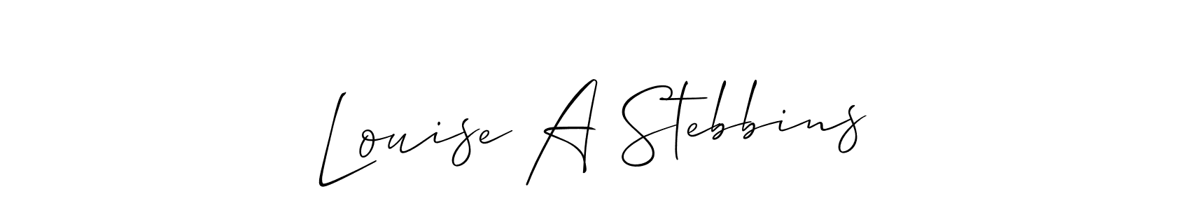 This is the best signature style for the Louise A Stebbins name. Also you like these signature font (Allison_Script). Mix name signature. Louise A Stebbins signature style 2 images and pictures png