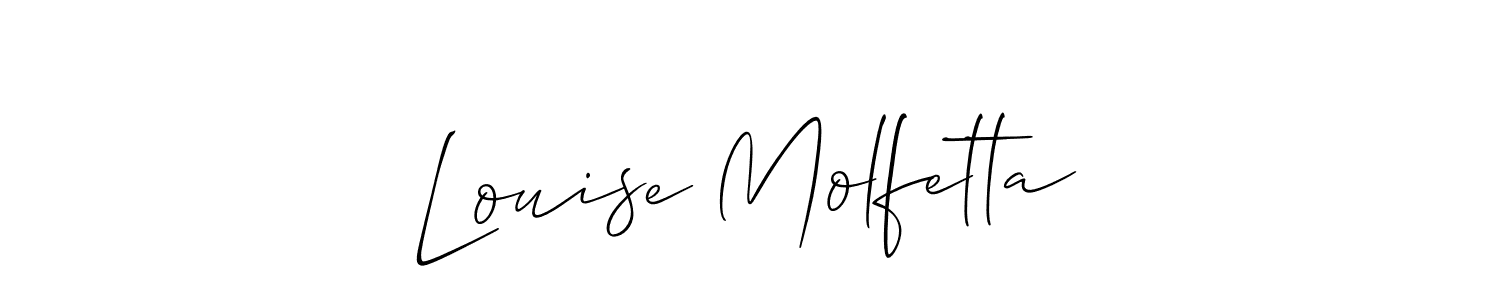 You should practise on your own different ways (Allison_Script) to write your name (Louise Molfetta) in signature. don't let someone else do it for you. Louise Molfetta signature style 2 images and pictures png