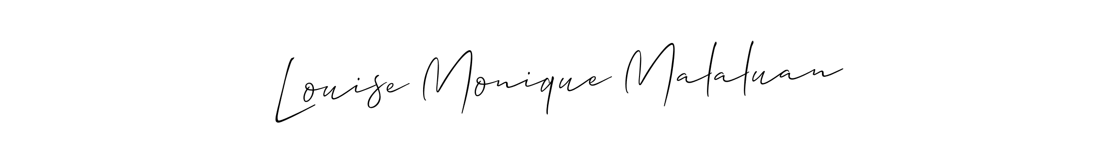 How to make Louise Monique Malaluan signature? Allison_Script is a professional autograph style. Create handwritten signature for Louise Monique Malaluan name. Louise Monique Malaluan signature style 2 images and pictures png