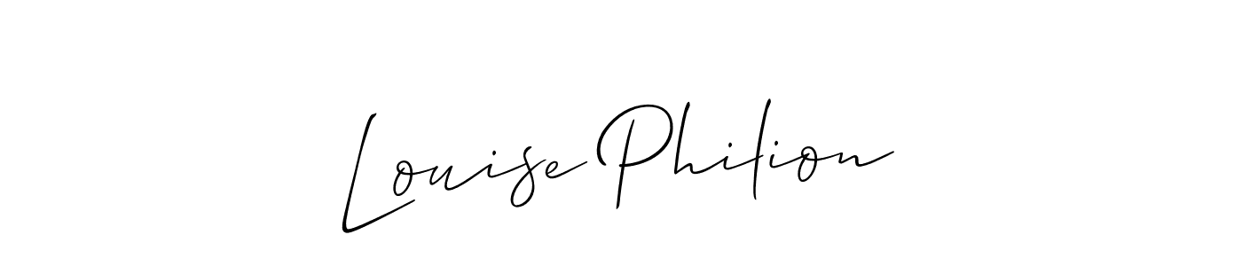 Use a signature maker to create a handwritten signature online. With this signature software, you can design (Allison_Script) your own signature for name Louise Philion. Louise Philion signature style 2 images and pictures png