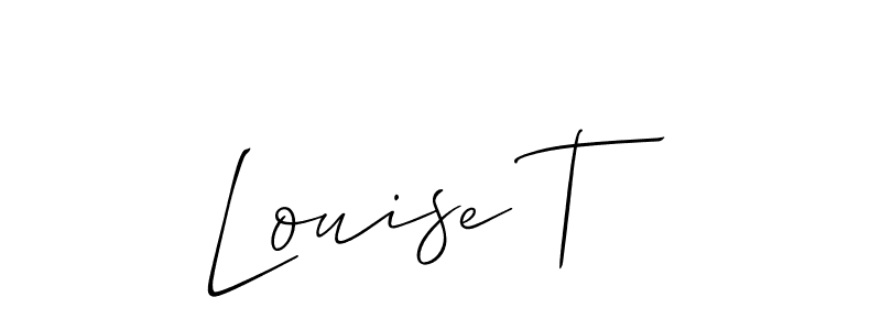 Similarly Allison_Script is the best handwritten signature design. Signature creator online .You can use it as an online autograph creator for name Louise T. Louise T signature style 2 images and pictures png