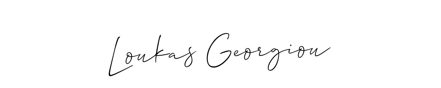 Similarly Allison_Script is the best handwritten signature design. Signature creator online .You can use it as an online autograph creator for name Loukas Georgiou. Loukas Georgiou signature style 2 images and pictures png