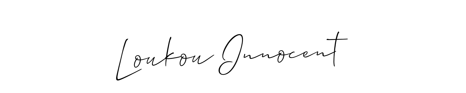 Similarly Allison_Script is the best handwritten signature design. Signature creator online .You can use it as an online autograph creator for name Loukou Innocent. Loukou Innocent signature style 2 images and pictures png