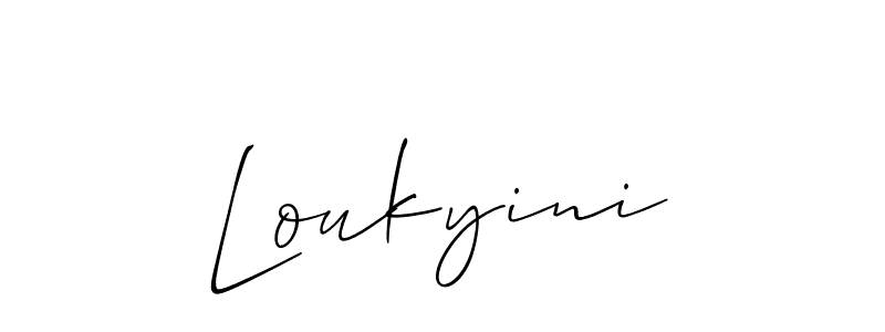 Make a beautiful signature design for name Loukyini. With this signature (Allison_Script) style, you can create a handwritten signature for free. Loukyini signature style 2 images and pictures png