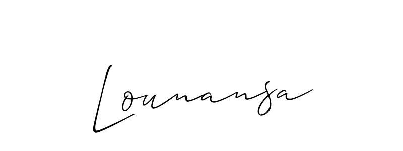 How to Draw Lounansa signature style? Allison_Script is a latest design signature styles for name Lounansa. Lounansa signature style 2 images and pictures png