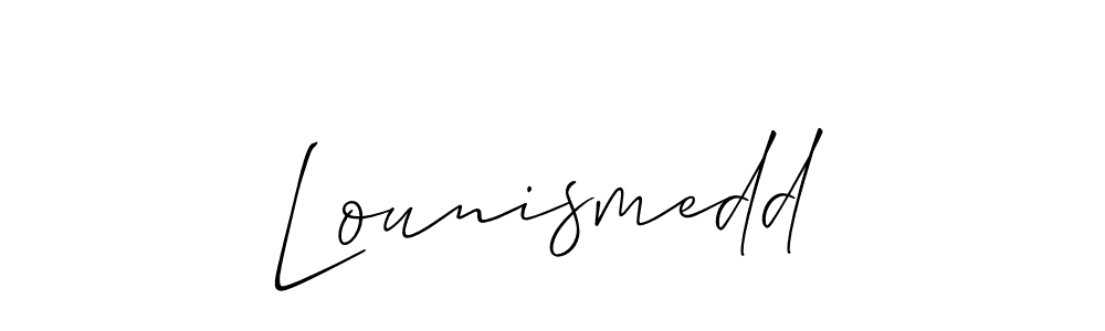 This is the best signature style for the Lounismedd name. Also you like these signature font (Allison_Script). Mix name signature. Lounismedd signature style 2 images and pictures png