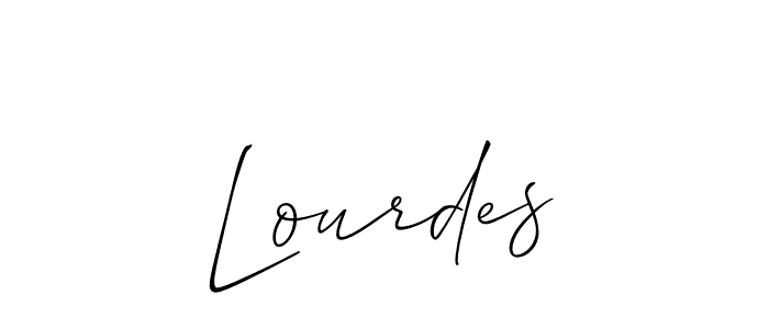 How to make Lourdes name signature. Use Allison_Script style for creating short signs online. This is the latest handwritten sign. Lourdes signature style 2 images and pictures png