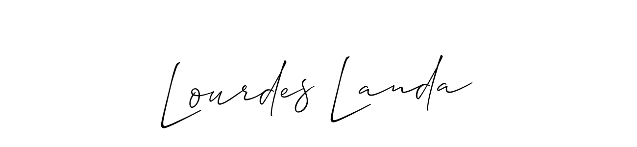 Design your own signature with our free online signature maker. With this signature software, you can create a handwritten (Allison_Script) signature for name Lourdes Landa. Lourdes Landa signature style 2 images and pictures png