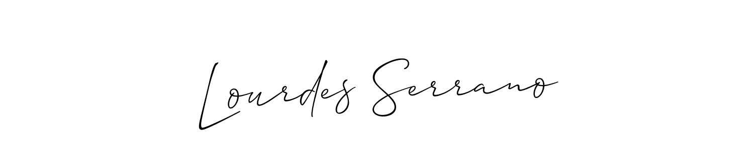 It looks lik you need a new signature style for name Lourdes Serrano. Design unique handwritten (Allison_Script) signature with our free signature maker in just a few clicks. Lourdes Serrano signature style 2 images and pictures png
