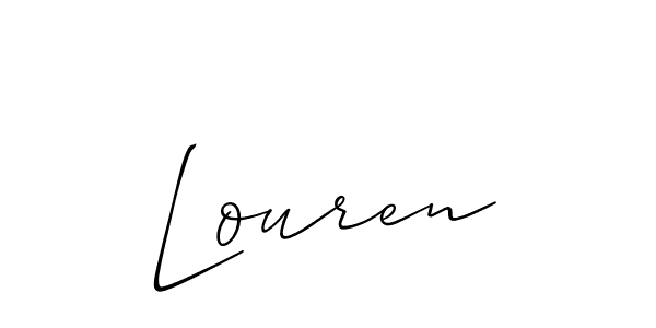 Use a signature maker to create a handwritten signature online. With this signature software, you can design (Allison_Script) your own signature for name Louren. Louren signature style 2 images and pictures png