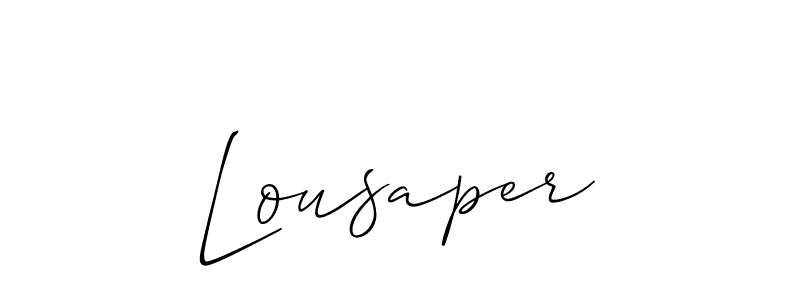 Once you've used our free online signature maker to create your best signature Allison_Script style, it's time to enjoy all of the benefits that Lousaper name signing documents. Lousaper signature style 2 images and pictures png