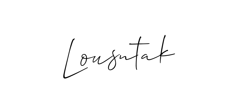 The best way (Allison_Script) to make a short signature is to pick only two or three words in your name. The name Lousntak include a total of six letters. For converting this name. Lousntak signature style 2 images and pictures png