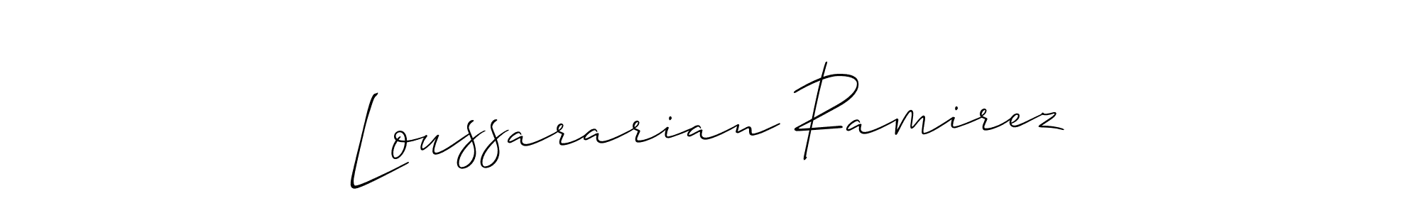 Design your own signature with our free online signature maker. With this signature software, you can create a handwritten (Allison_Script) signature for name Loussararian Ramirez. Loussararian Ramirez signature style 2 images and pictures png