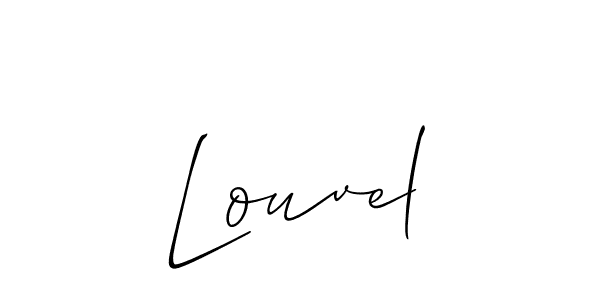 You should practise on your own different ways (Allison_Script) to write your name (Louvel) in signature. don't let someone else do it for you. Louvel signature style 2 images and pictures png