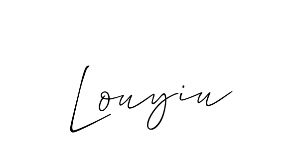How to make Louyiu name signature. Use Allison_Script style for creating short signs online. This is the latest handwritten sign. Louyiu signature style 2 images and pictures png