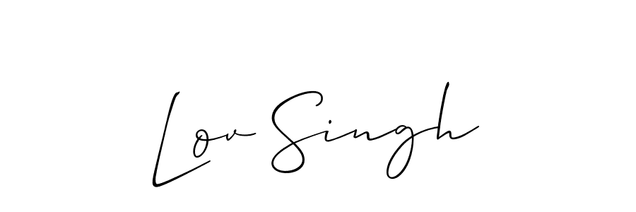 Allison_Script is a professional signature style that is perfect for those who want to add a touch of class to their signature. It is also a great choice for those who want to make their signature more unique. Get Lov Singh name to fancy signature for free. Lov Singh signature style 2 images and pictures png