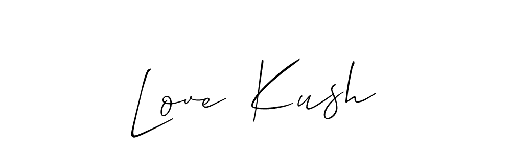 Use a signature maker to create a handwritten signature online. With this signature software, you can design (Allison_Script) your own signature for name Love  Kush. Love  Kush signature style 2 images and pictures png