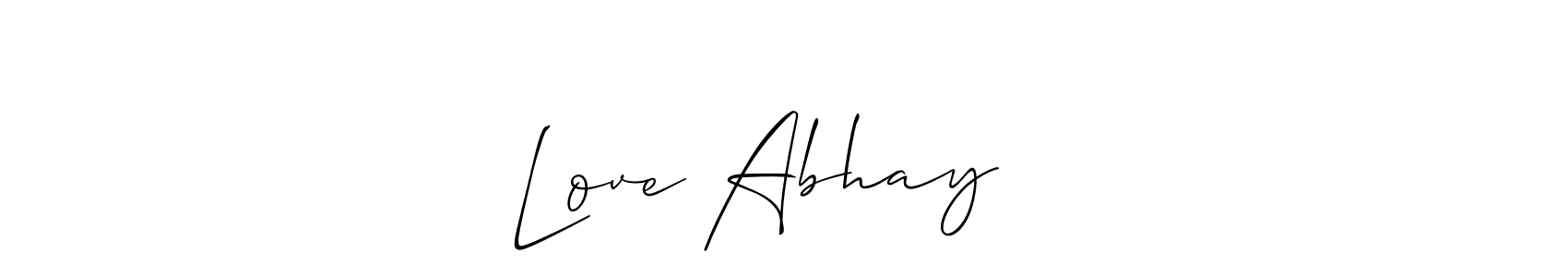 Allison_Script is a professional signature style that is perfect for those who want to add a touch of class to their signature. It is also a great choice for those who want to make their signature more unique. Get Love Abhay ❤️ name to fancy signature for free. Love Abhay ❤️ signature style 2 images and pictures png