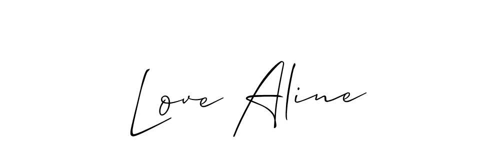 Love Aline stylish signature style. Best Handwritten Sign (Allison_Script) for my name. Handwritten Signature Collection Ideas for my name Love Aline. Love Aline signature style 2 images and pictures png