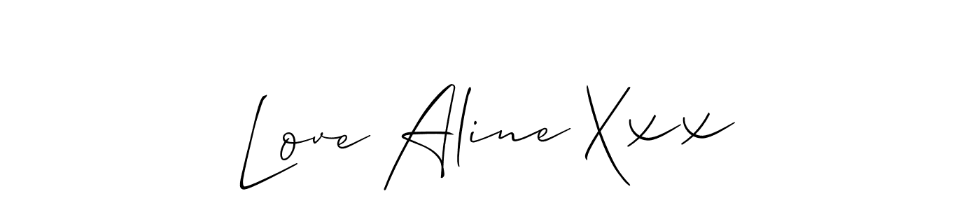 Create a beautiful signature design for name Love Aline Xxx. With this signature (Allison_Script) fonts, you can make a handwritten signature for free. Love Aline Xxx signature style 2 images and pictures png