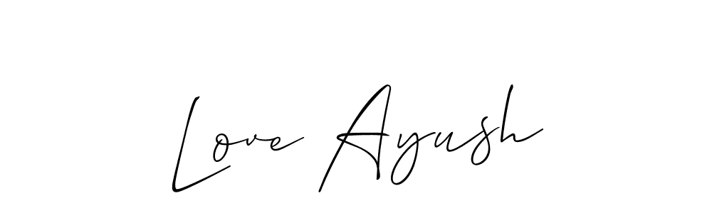 Also You can easily find your signature by using the search form. We will create Love Ayush name handwritten signature images for you free of cost using Allison_Script sign style. Love Ayush signature style 2 images and pictures png
