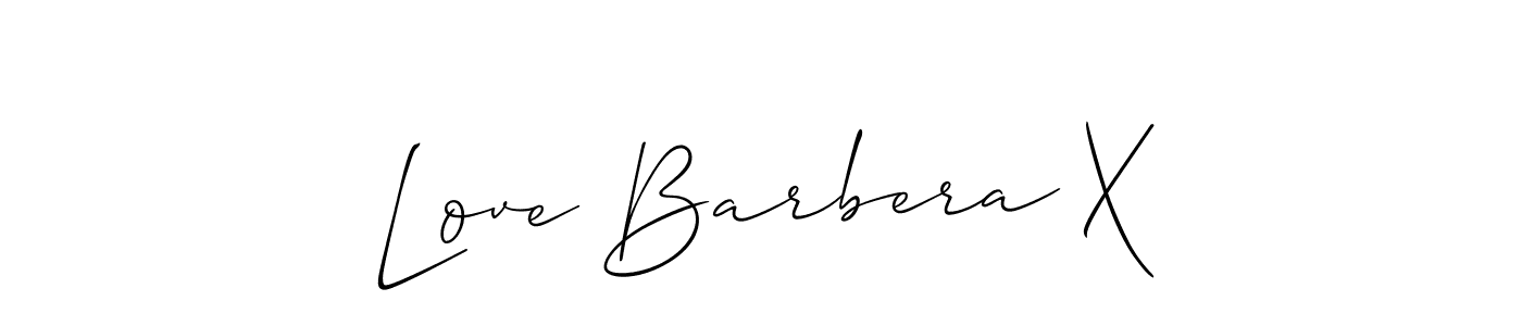 Make a short Love Barbera X signature style. Manage your documents anywhere anytime using Allison_Script. Create and add eSignatures, submit forms, share and send files easily. Love Barbera X signature style 2 images and pictures png