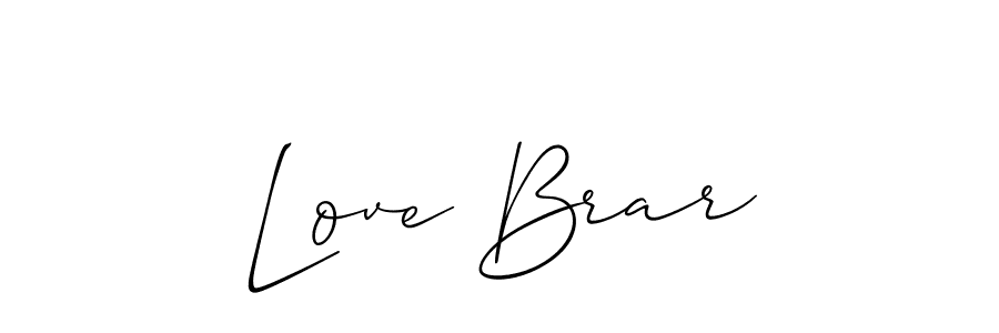 Use a signature maker to create a handwritten signature online. With this signature software, you can design (Allison_Script) your own signature for name Love Brar. Love Brar signature style 2 images and pictures png