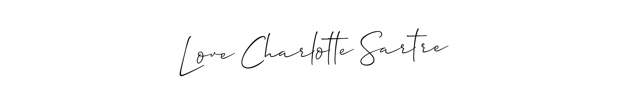 Make a short Love Charlotte Sartre signature style. Manage your documents anywhere anytime using Allison_Script. Create and add eSignatures, submit forms, share and send files easily. Love Charlotte Sartre signature style 2 images and pictures png
