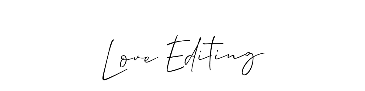Allison_Script is a professional signature style that is perfect for those who want to add a touch of class to their signature. It is also a great choice for those who want to make their signature more unique. Get Love Editing name to fancy signature for free. Love Editing signature style 2 images and pictures png