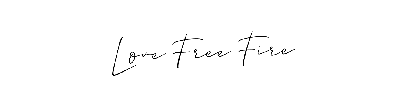 How to make Love Free Fire signature? Allison_Script is a professional autograph style. Create handwritten signature for Love Free Fire name. Love Free Fire signature style 2 images and pictures png