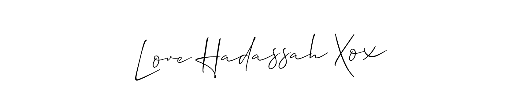 Love Hadassah Xox stylish signature style. Best Handwritten Sign (Allison_Script) for my name. Handwritten Signature Collection Ideas for my name Love Hadassah Xox. Love Hadassah Xox signature style 2 images and pictures png