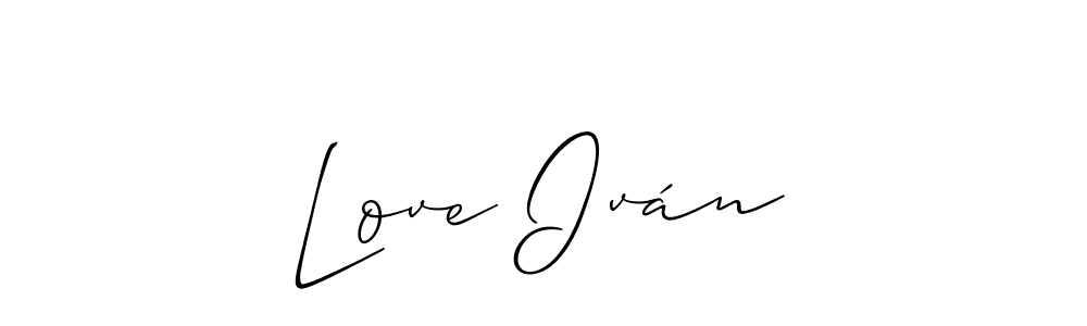 Also You can easily find your signature by using the search form. We will create Love Iván name handwritten signature images for you free of cost using Allison_Script sign style. Love Iván signature style 2 images and pictures png